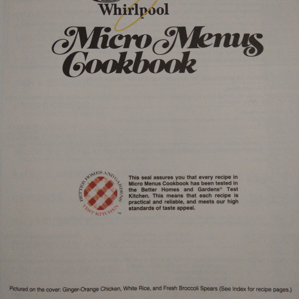 Whirlpool Micro Menus Cookbook - Picture 2 of 5